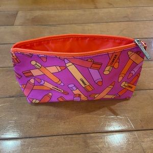 Clinique zipper makeup cosmetic bag pouch pink or hangs pattern